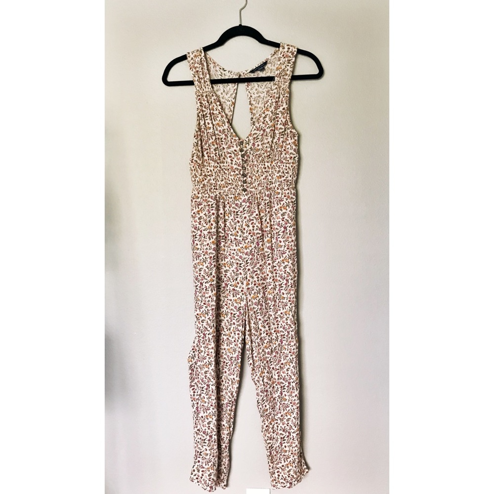 American Eagle floral smocked jumpsuit